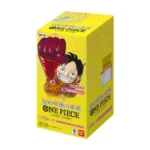 Bandai One Piece OP07 cards yellow booster box with Future Island Luffy art