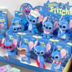 TOPTOY Hello Stitch blind box display with various flocking figures