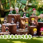 POP MART Naruto blind box Shippuden Childhood Series collection on wood stumps