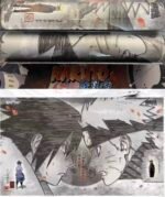 Kayou Naruto VS Sasuke Desk Mat Ink Wash Style TCG Playmat