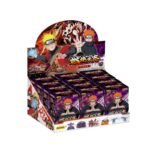 KAYOU Naruto Shippuden Burning Will Series Vol 2 Mini Eraser Figures 24 Pack box set showcasing rare ninja figures and collectible laser XP cards