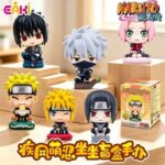 EAKI Naruto Shippuden Swift Wind Cute Ninja Sitting Figure Blind Box assortment featuring anime mini figures